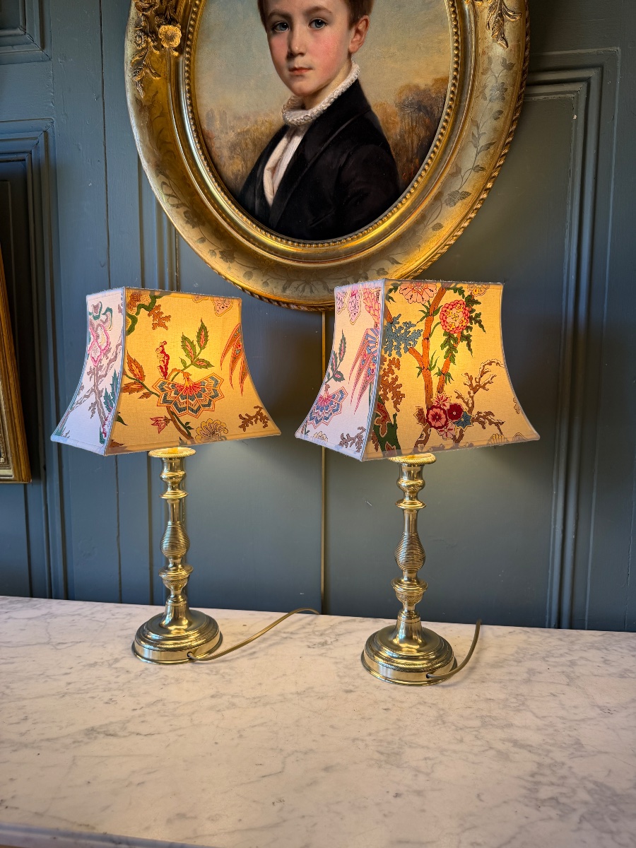 Pair Of 19th-century Bronze Lamps, Height 47 Cm-photo-4