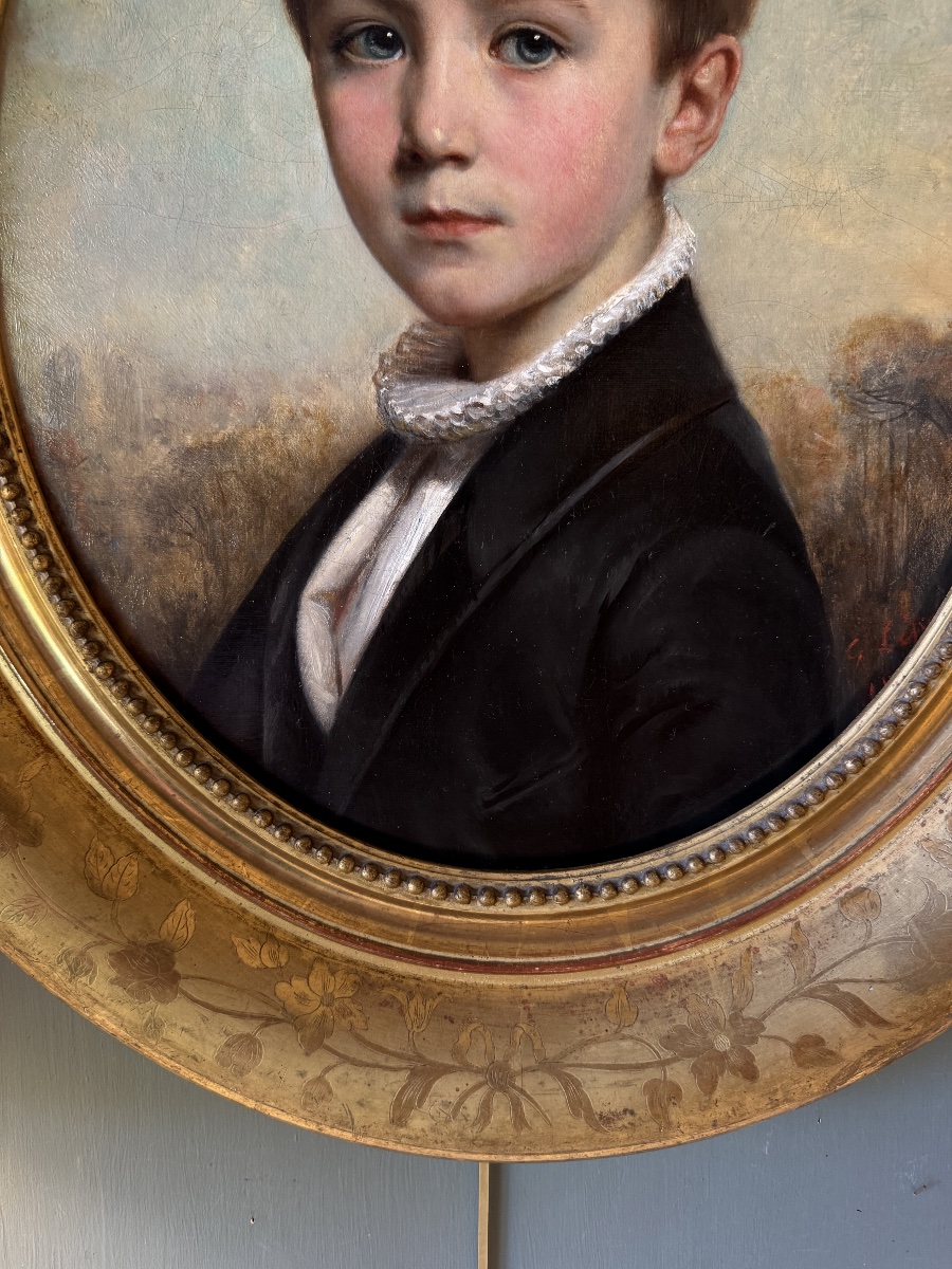 Portrait Of A Young Boy By François-gabriel Lépaulle, Dated 1849-photo-1