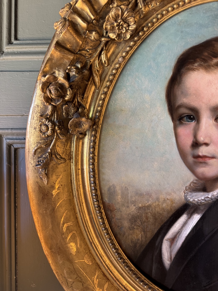 Portrait Of A Young Boy By François-gabriel Lépaulle, Dated 1849-photo-2