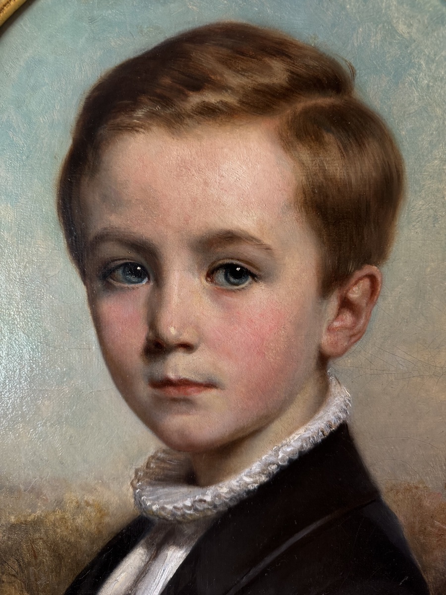 Portrait Of A Young Boy By François-gabriel Lépaulle, Dated 1849-photo-3