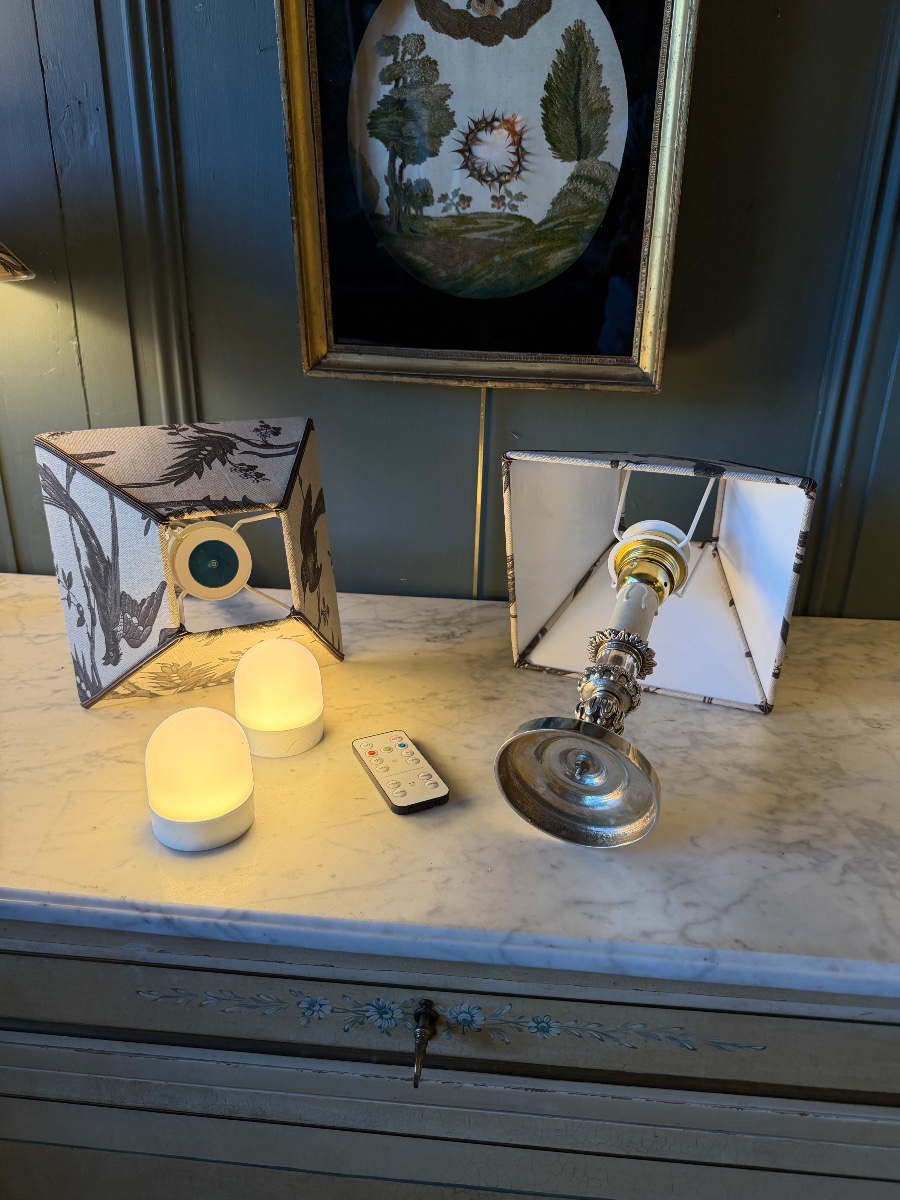 Pair Of Cordless Table Lamps, Height 32.5 Cm-photo-4