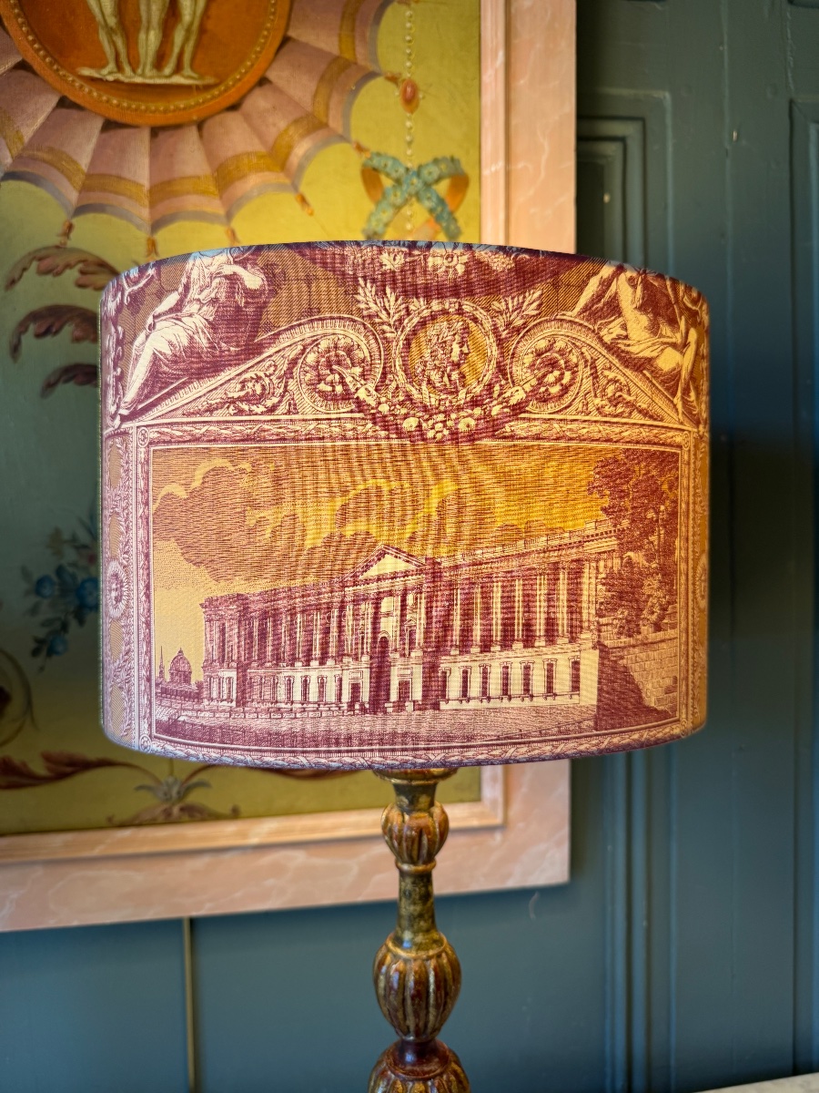 Lampe en bois peint, hauteur 57 cm-photo-2