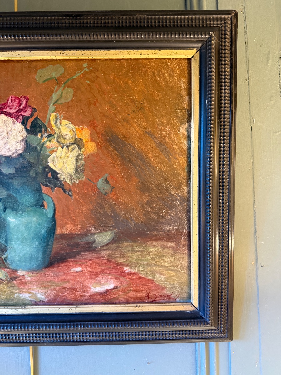 Bouquet de fleurs de Léon Garraud daté 1917-photo-3