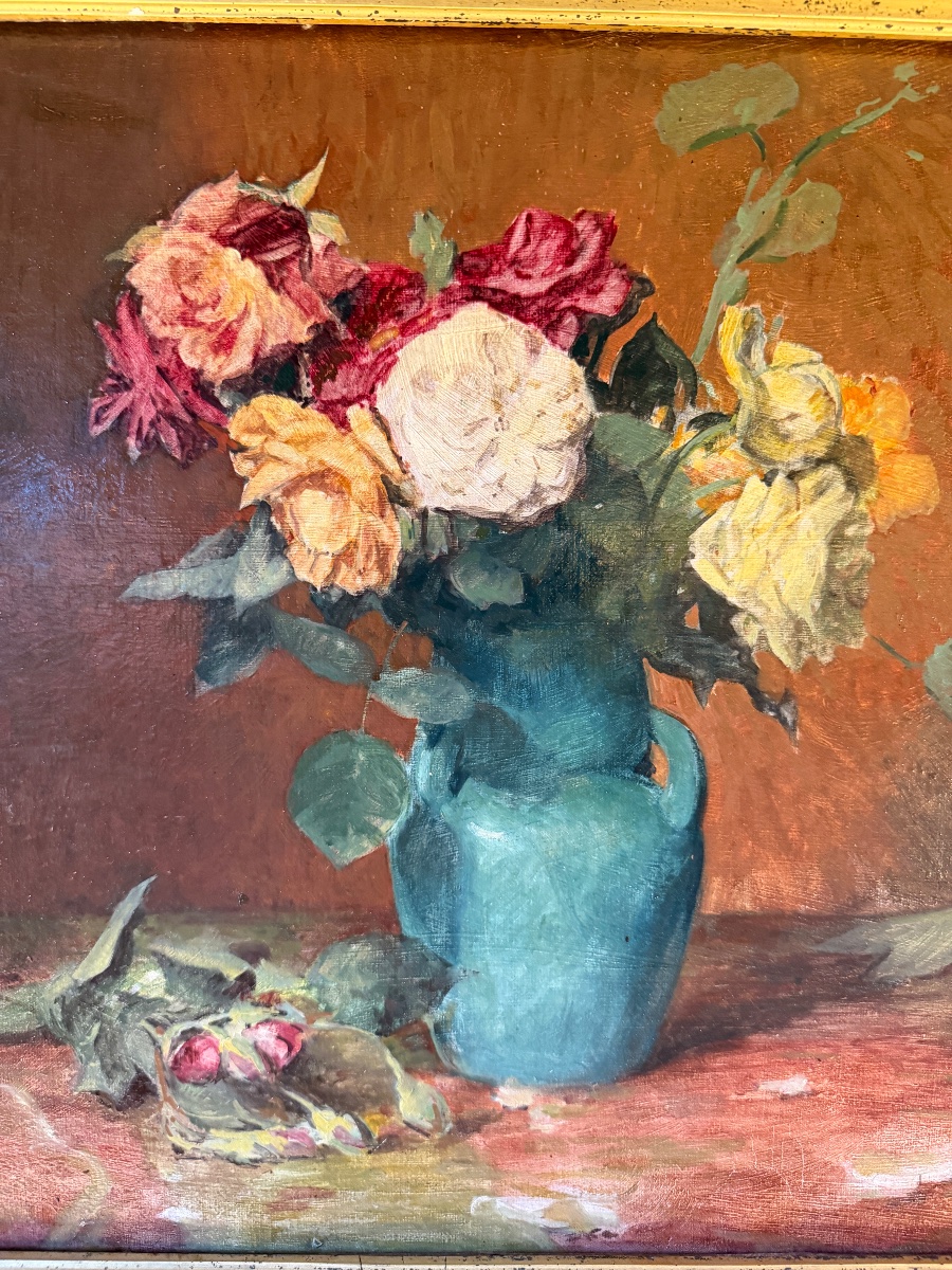 Bouquet de fleurs de Léon Garraud daté 1917-photo-4