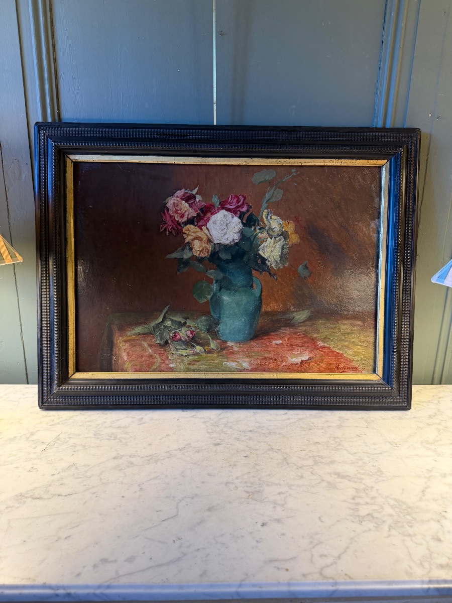 Bouquet de fleurs de Léon Garraud daté 1917-photo-5