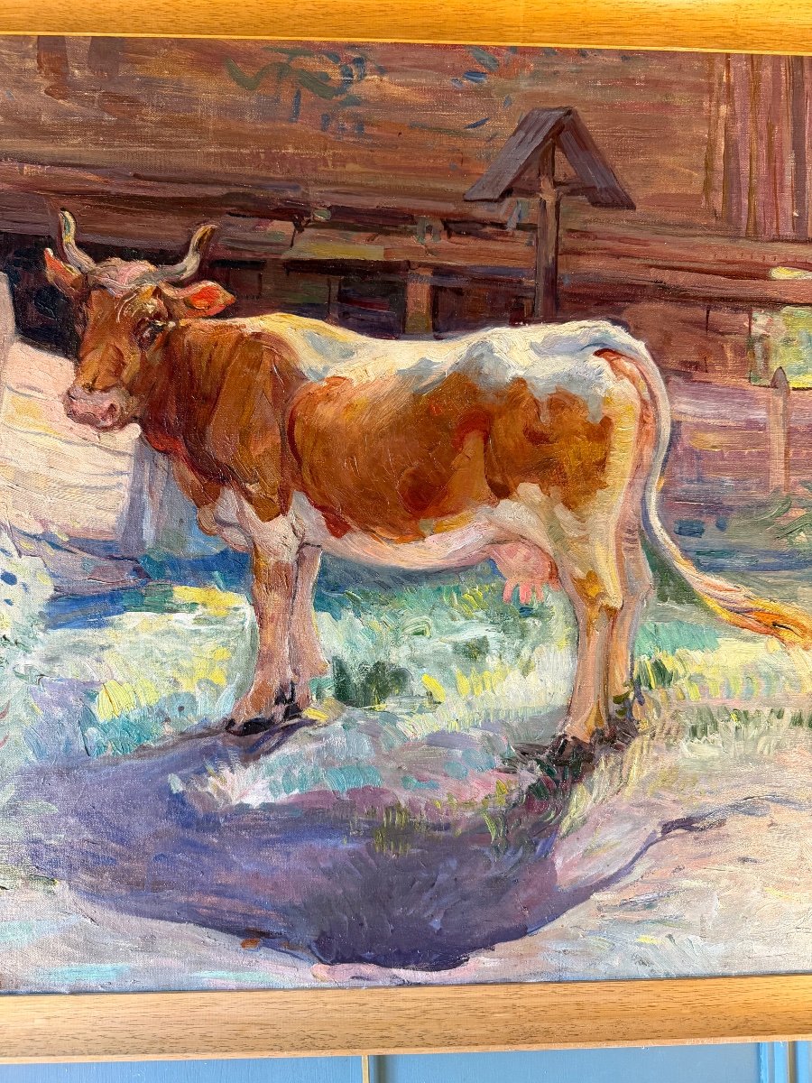 Painting Of A Mountain Cow-photo-2