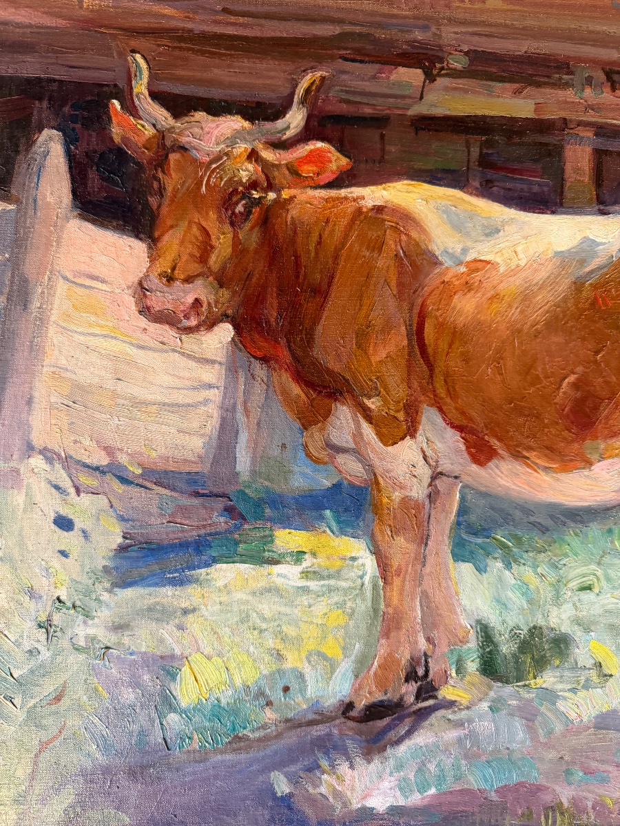Painting Of A Mountain Cow-photo-3