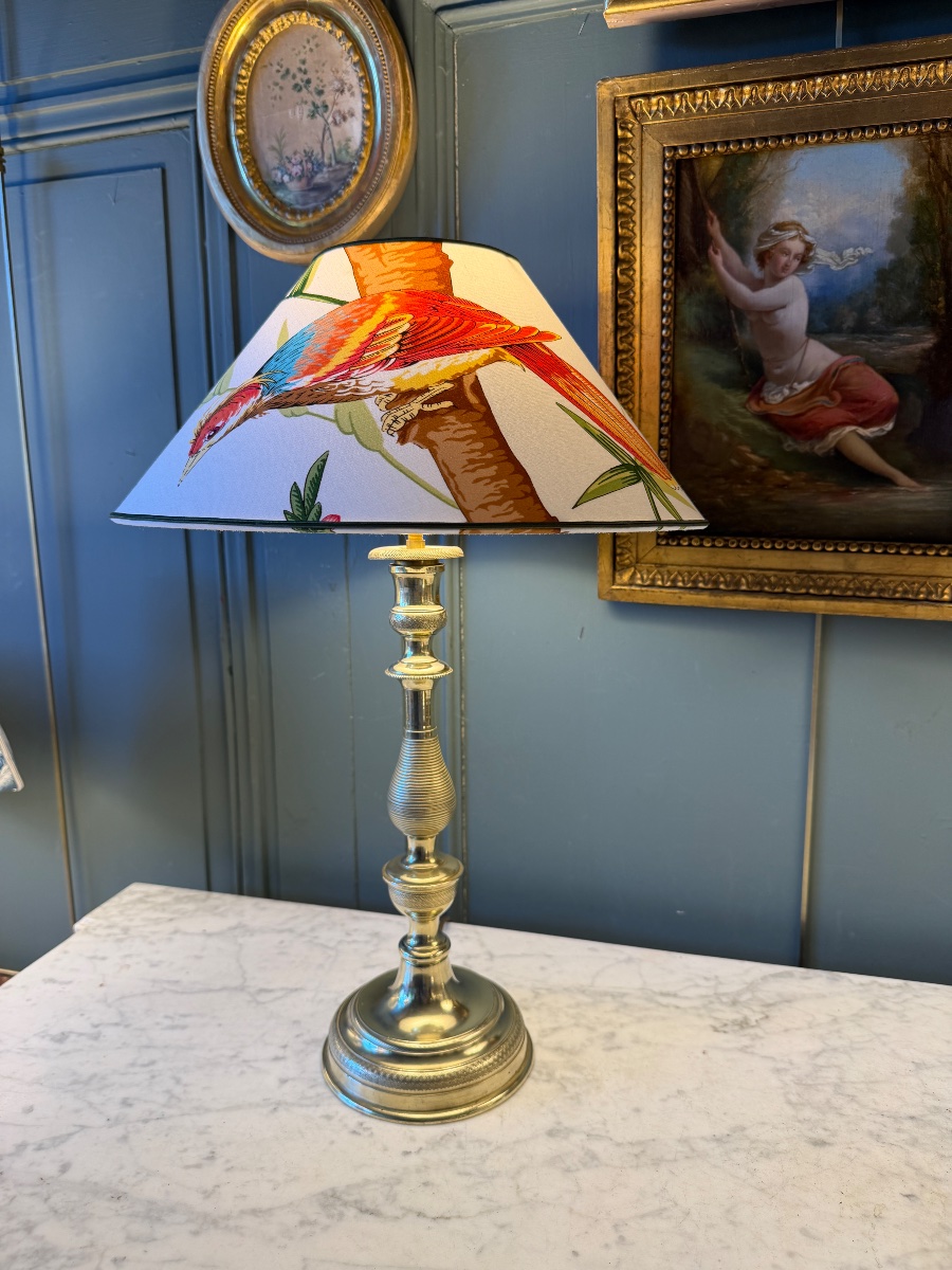 Large Pair Of 19th-century Bronze Lamps, Height 52 Cm-photo-3