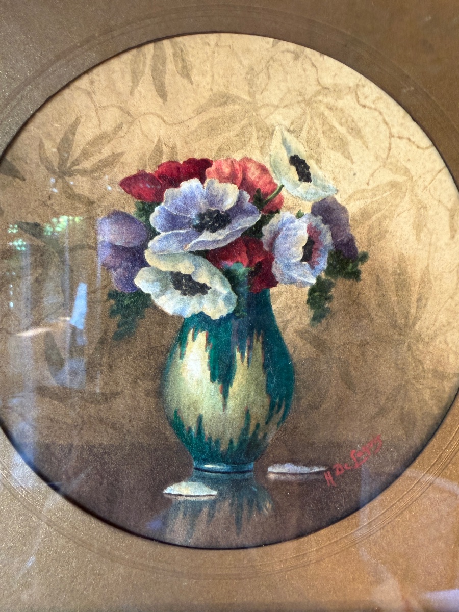 Bouquet Of Anemones, Gouache-photo-2