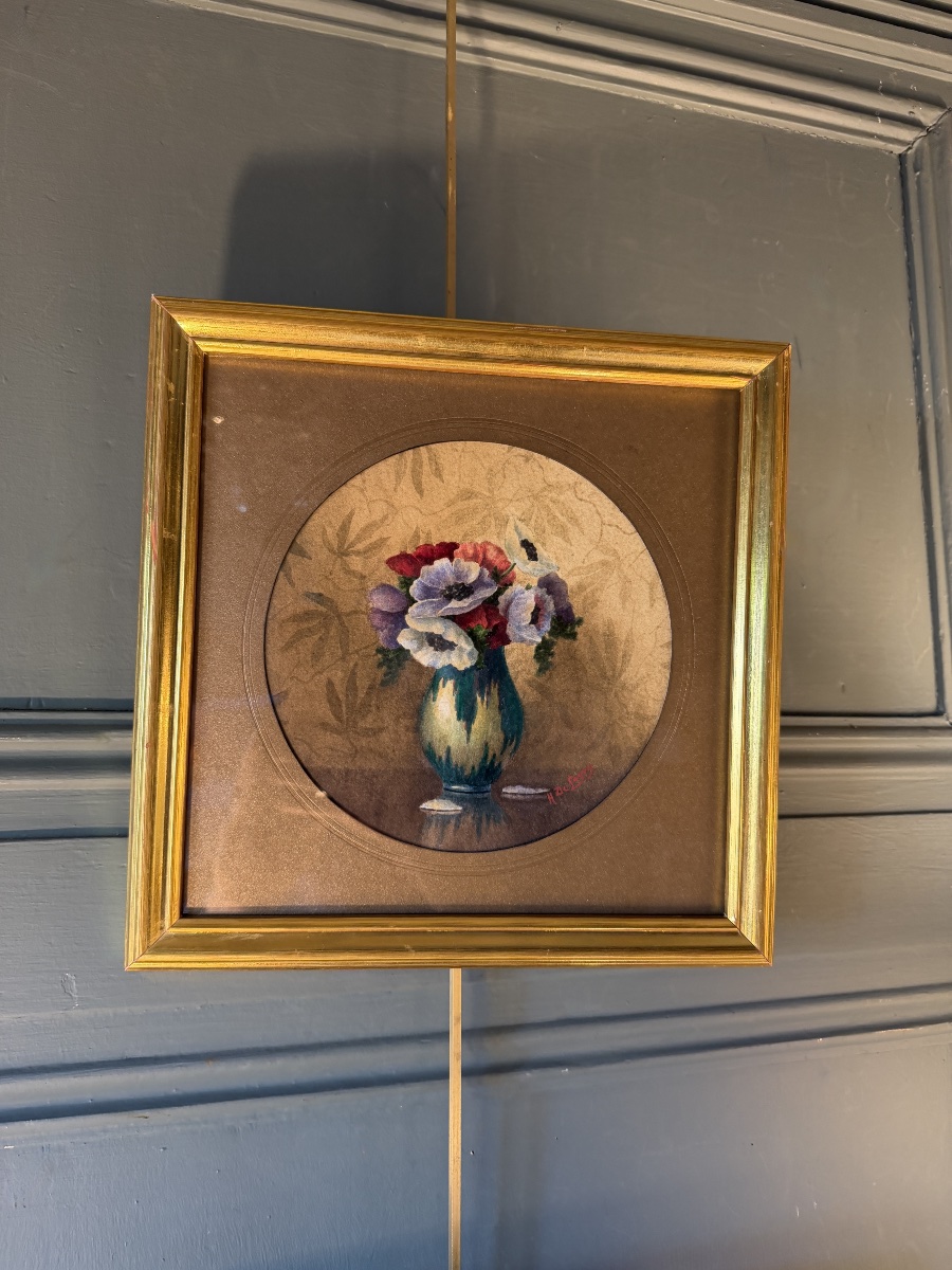 Bouquet Of Anemones, Gouache-photo-1