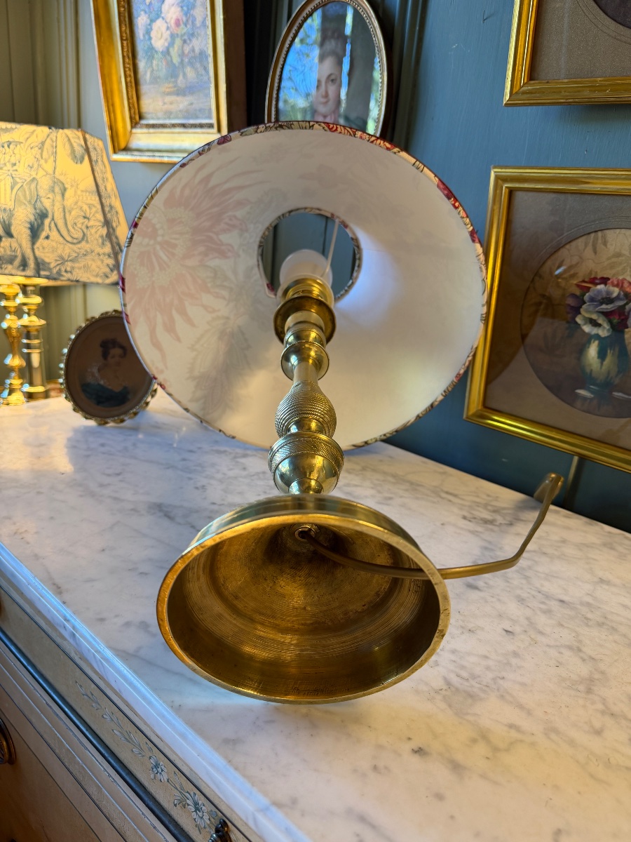 Grande lampe en bronze ciselé XIXème, Hauteur 51 cm-photo-6