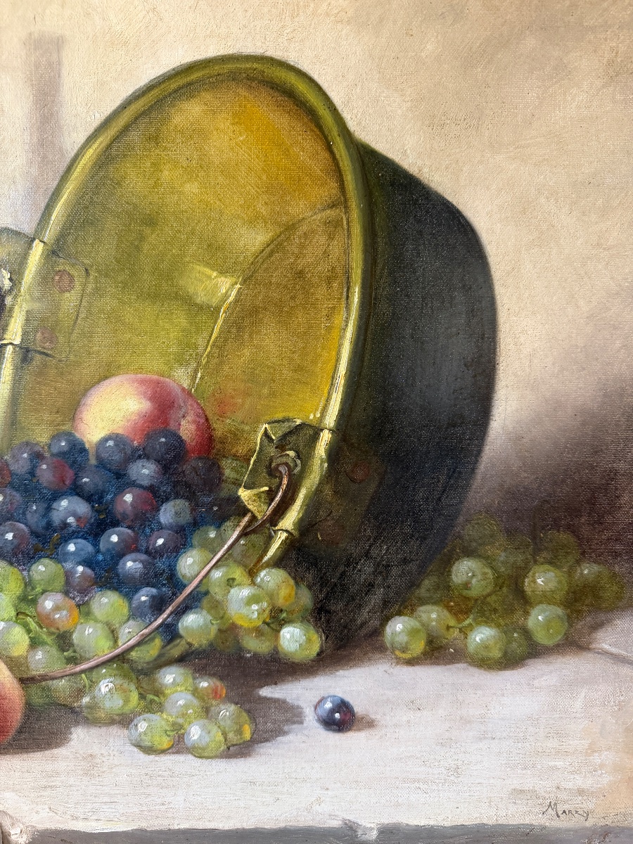 Still Life With Grapes And Peaches, 19th Century-photo-4