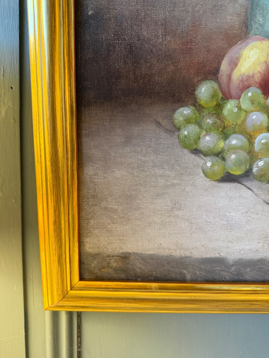 Still Life With Grapes And Peaches, 19th Century-photo-2