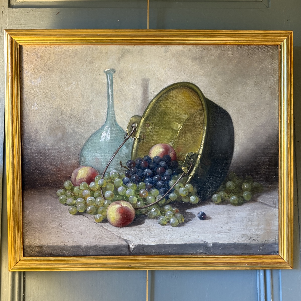 Still Life With Grapes And Peaches, 19th Century