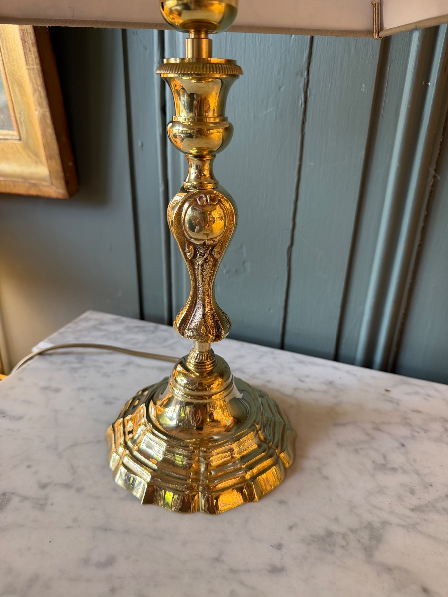 Lampe en bronze, Hauteur 44 cm-photo-2