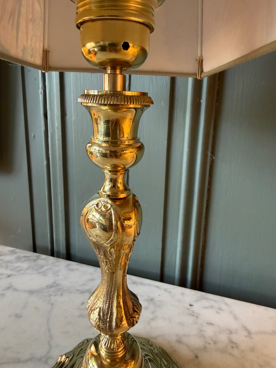 Lampe en bronze, Hauteur 44 cm-photo-4