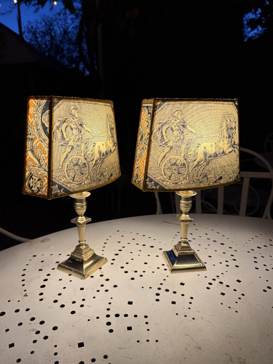 Pair Of Cordless Table Lamps, Height 32.5 Cm-photo-2