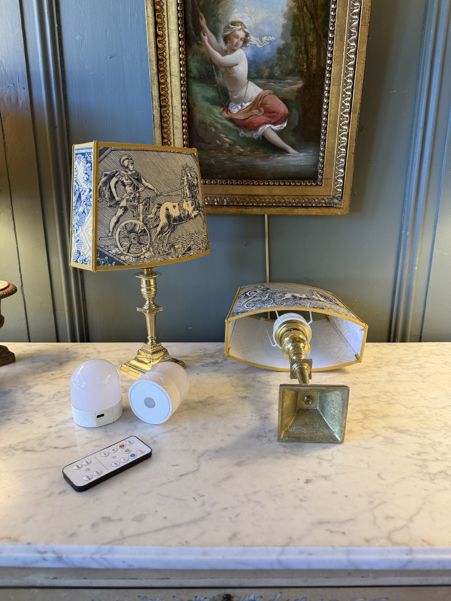 Pair Of Cordless Table Lamps, Height 32.5 Cm-photo-6