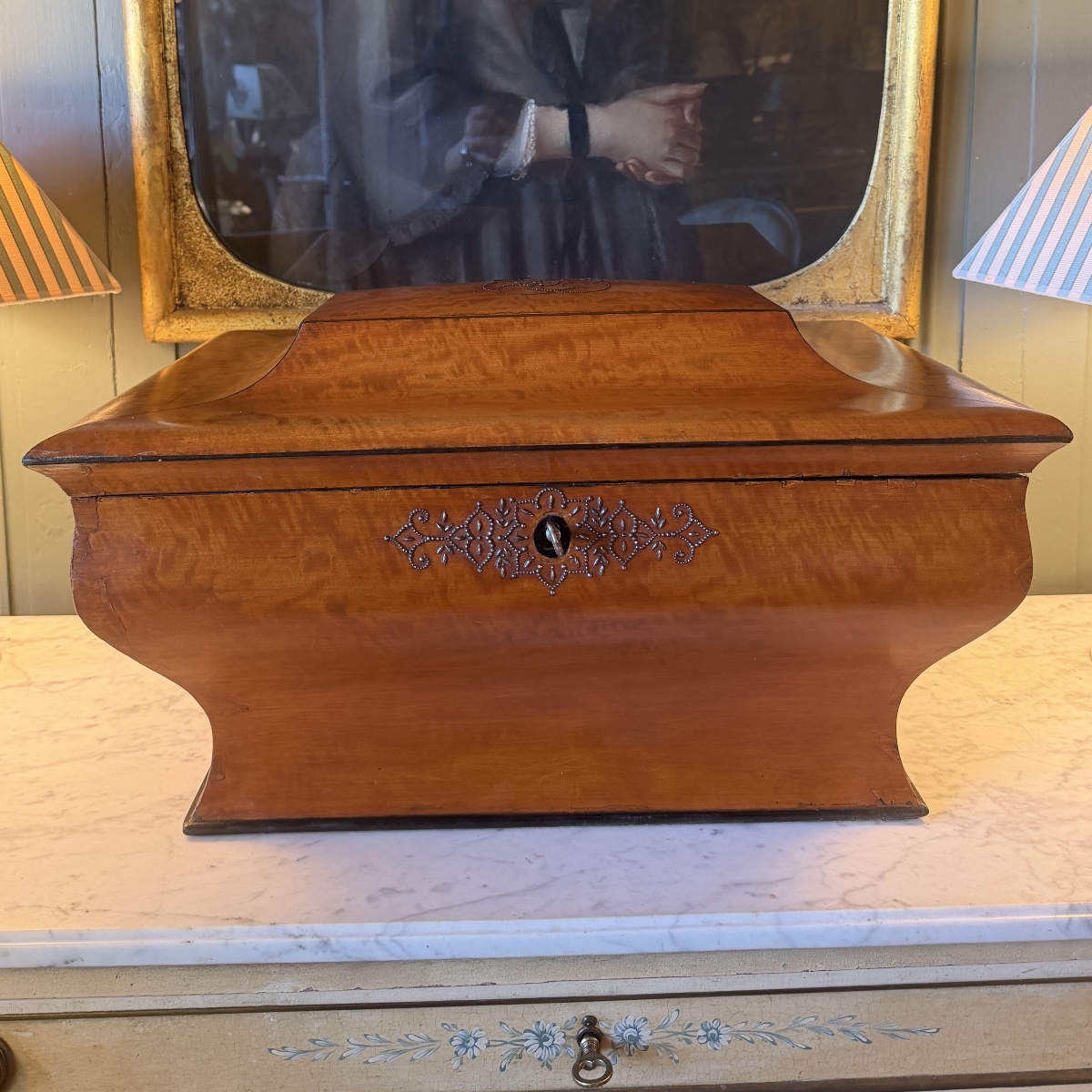 Grand coffret à châle époque Charles X-photo-2