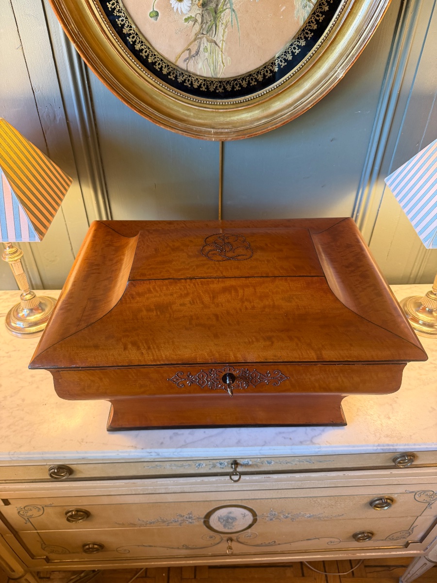 Grand coffret à châle époque Charles X-photo-2