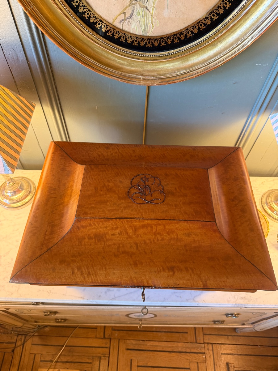 Grand coffret à châle époque Charles X-photo-3