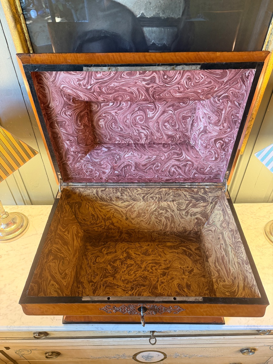 Grand coffret à châle époque Charles X-photo-7