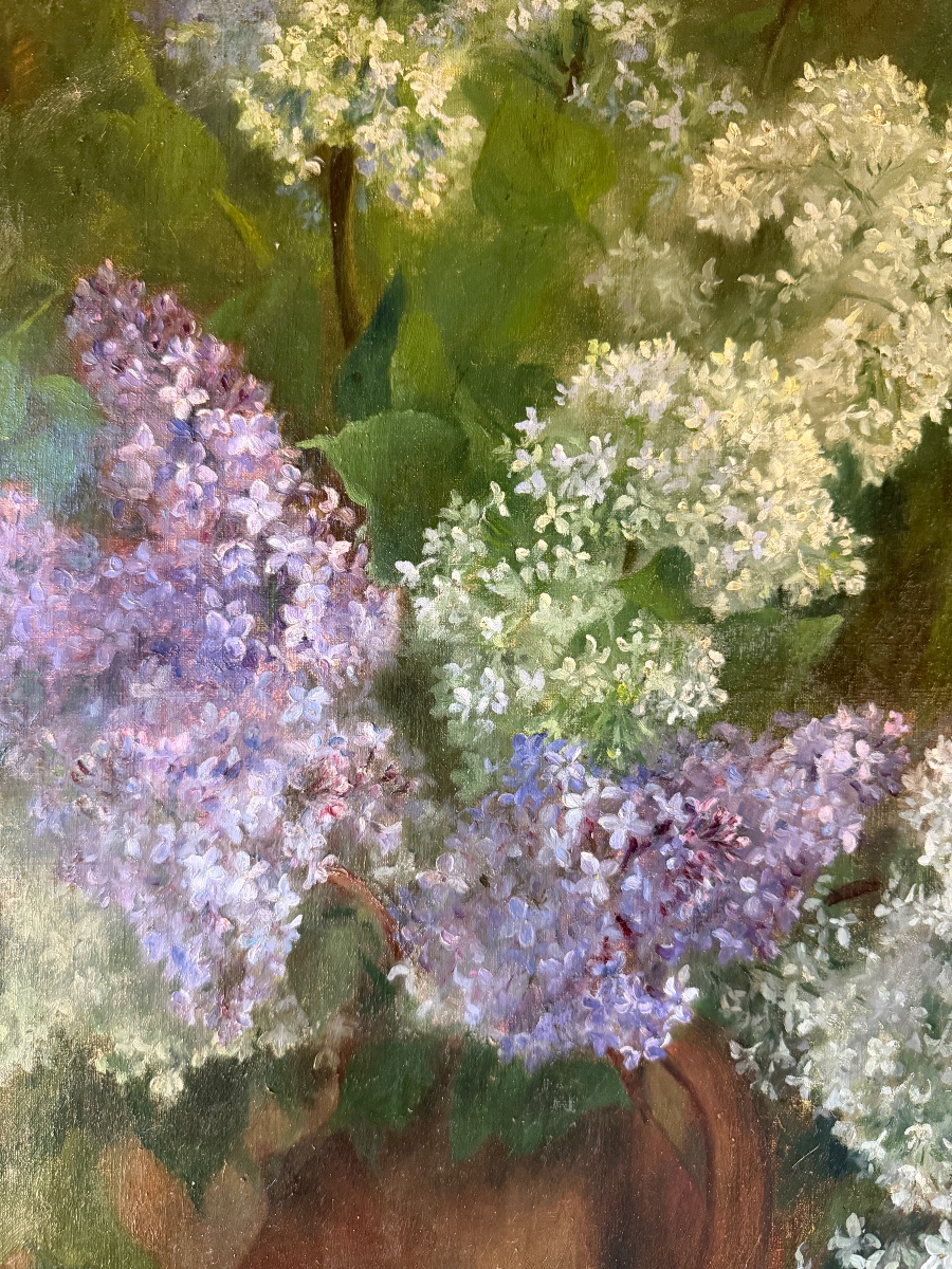 Large Painting Of Flowers, Lilacs-photo-4