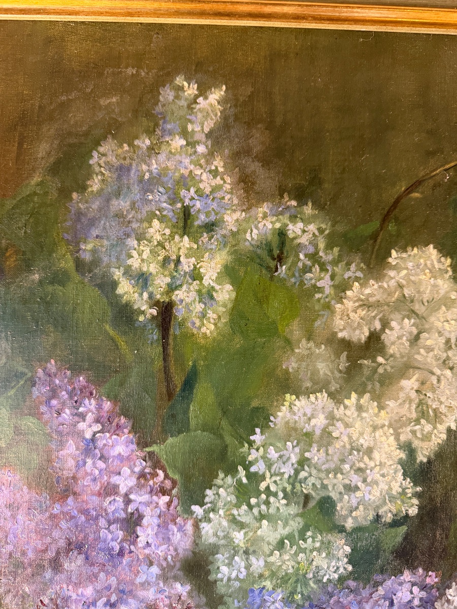 Large Painting Of Flowers, Lilacs-photo-1