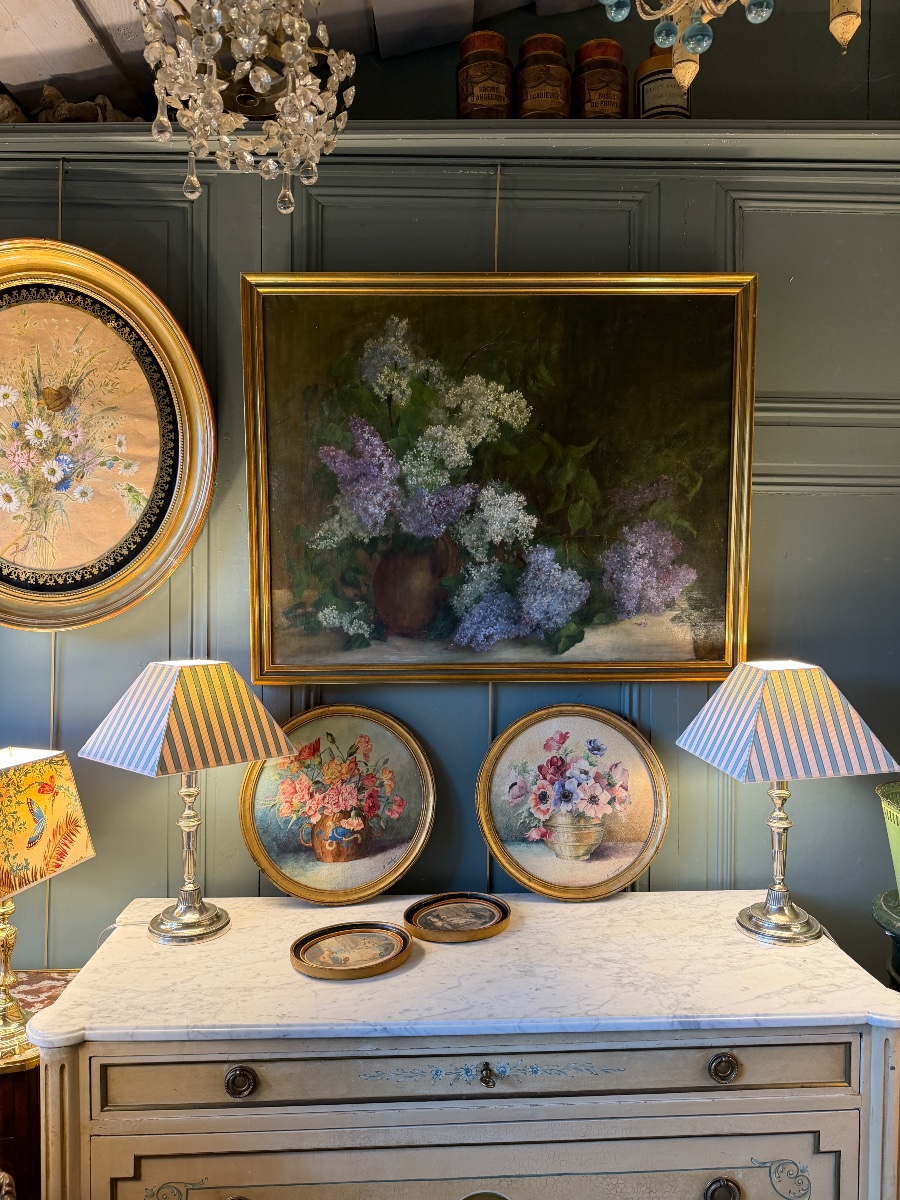 Large Painting Of Flowers, Lilacs-photo-8