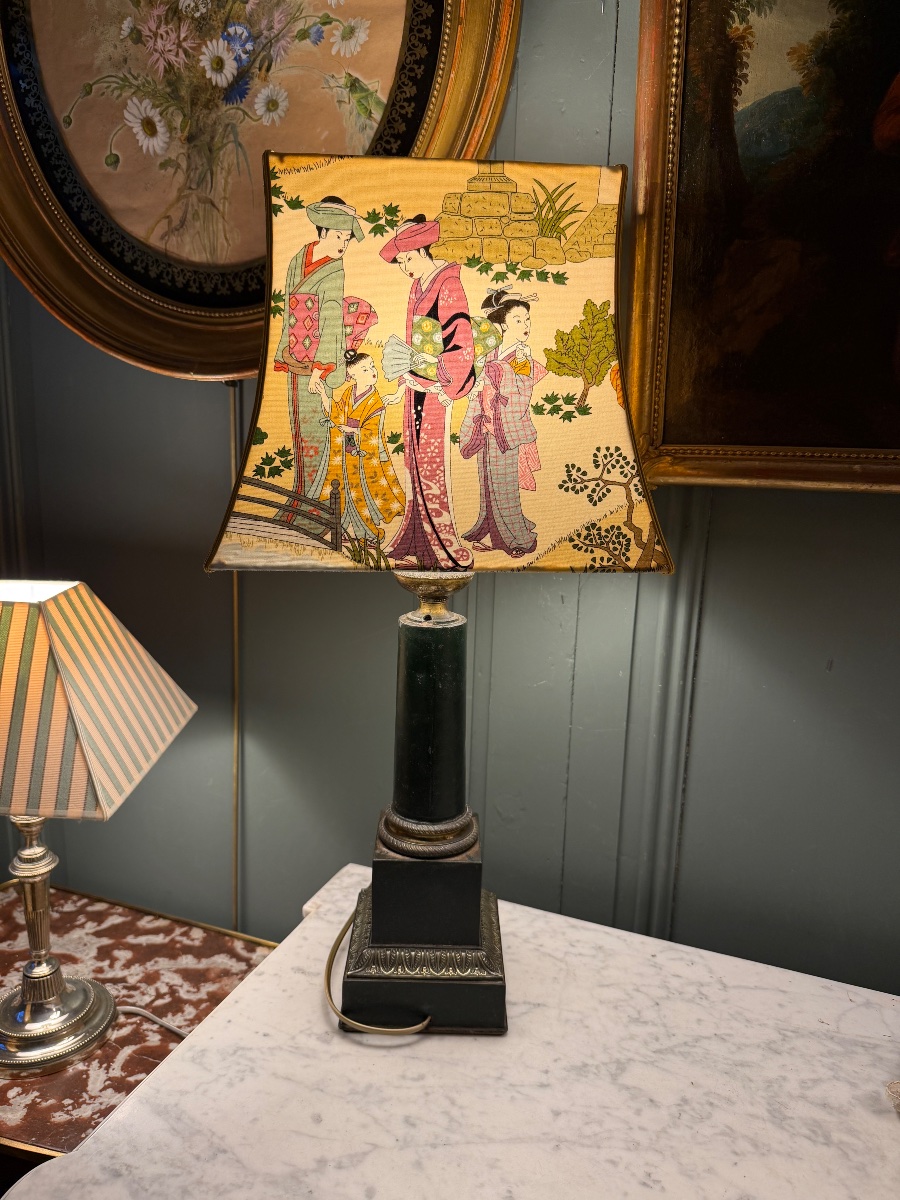 19th-century Painted Sheet Metal Prison Lamp, Height 61 Cm-photo-4