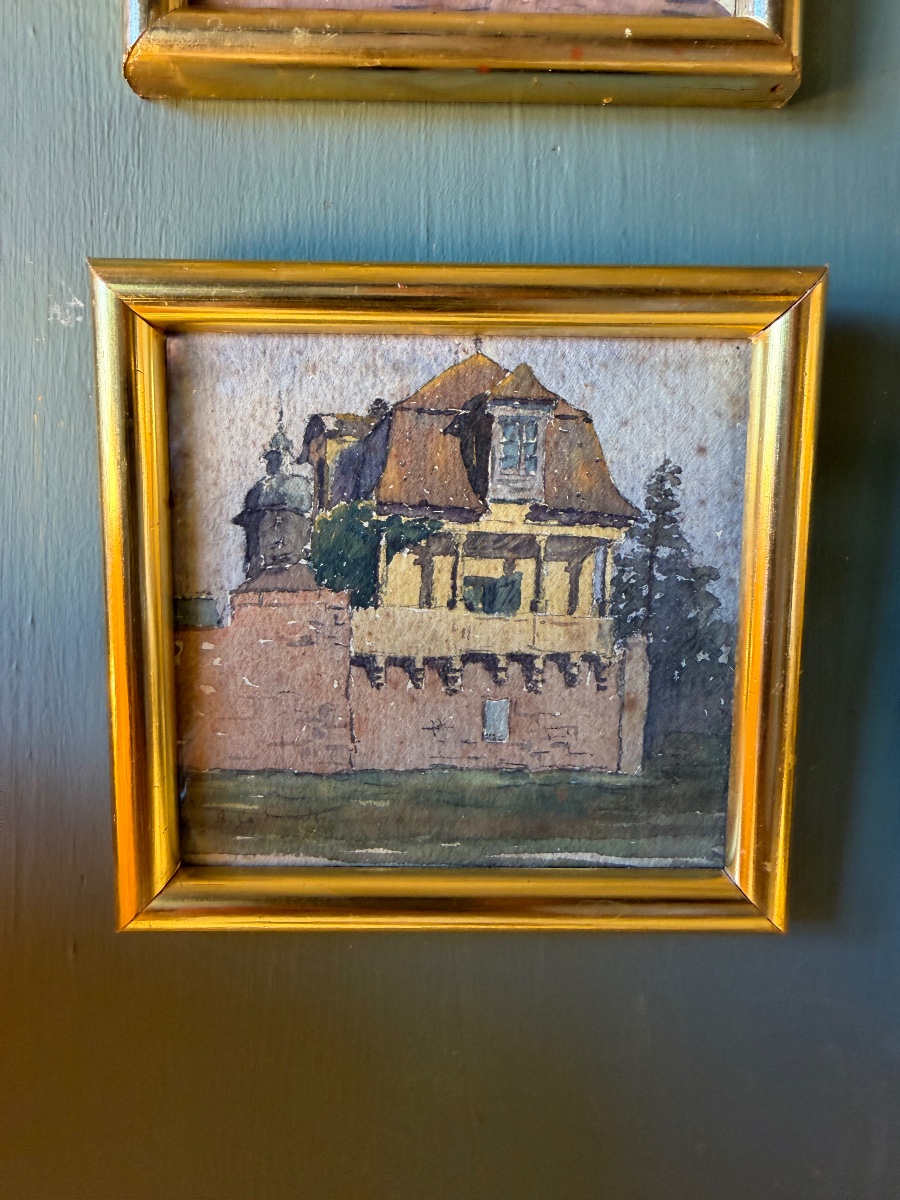Series Of Eight Watercolors By Victor Cuguen: Brittany And Normandy.-photo-3