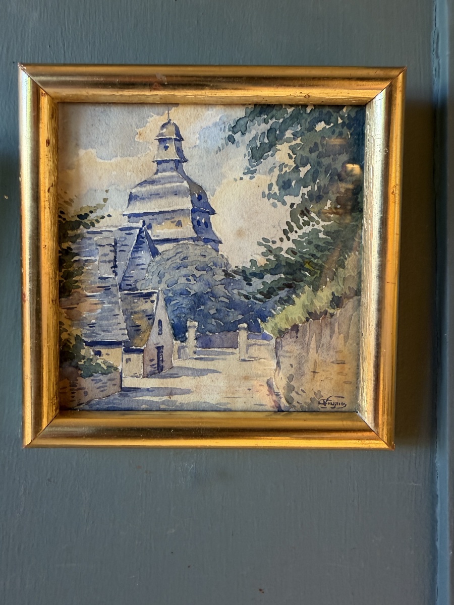 Series Of Eight Watercolors By Victor Cuguen: Brittany And Normandy.-photo-1
