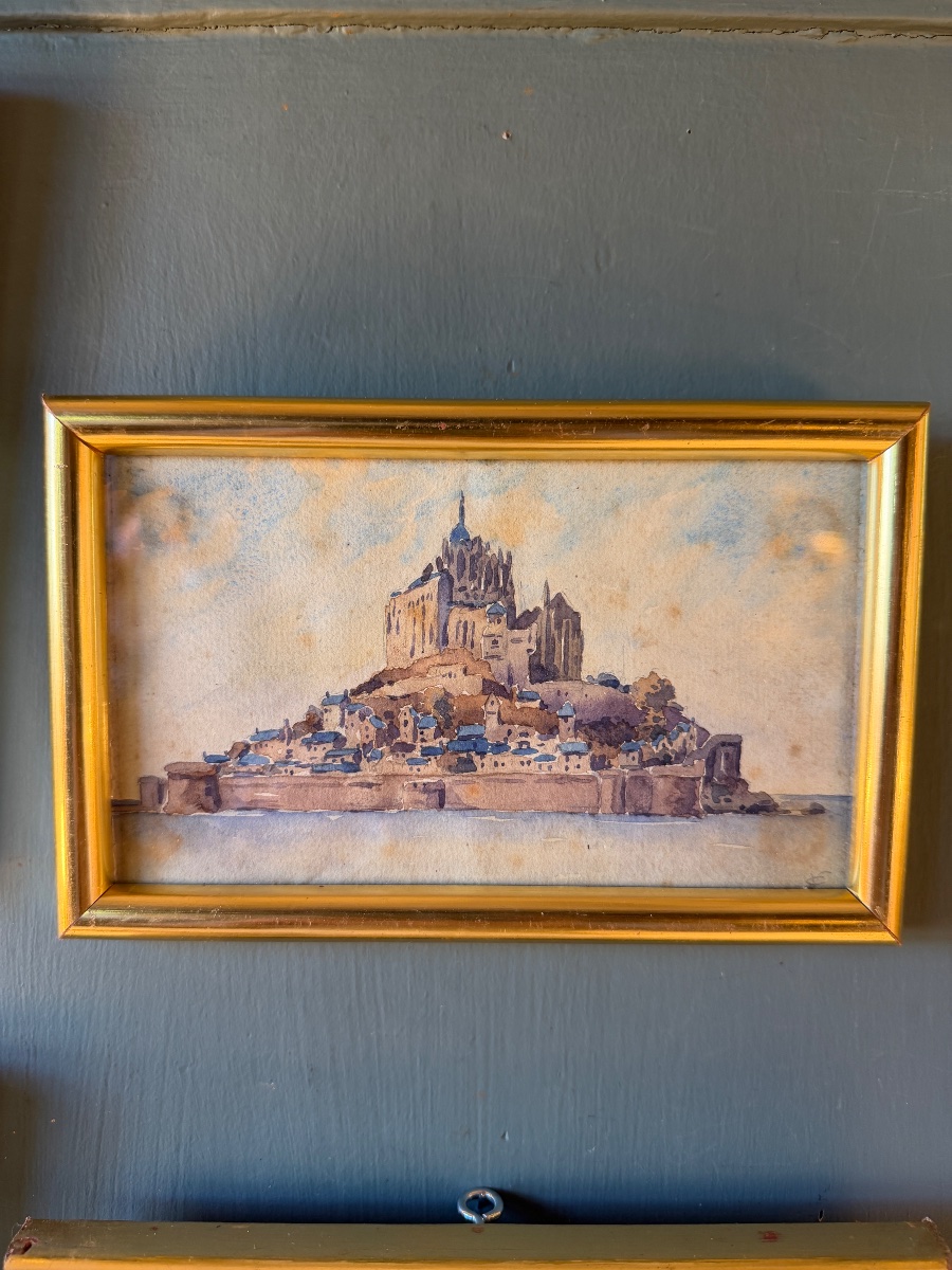 Series Of Eight Watercolors By Victor Cuguen: Brittany And Normandy.-photo-3