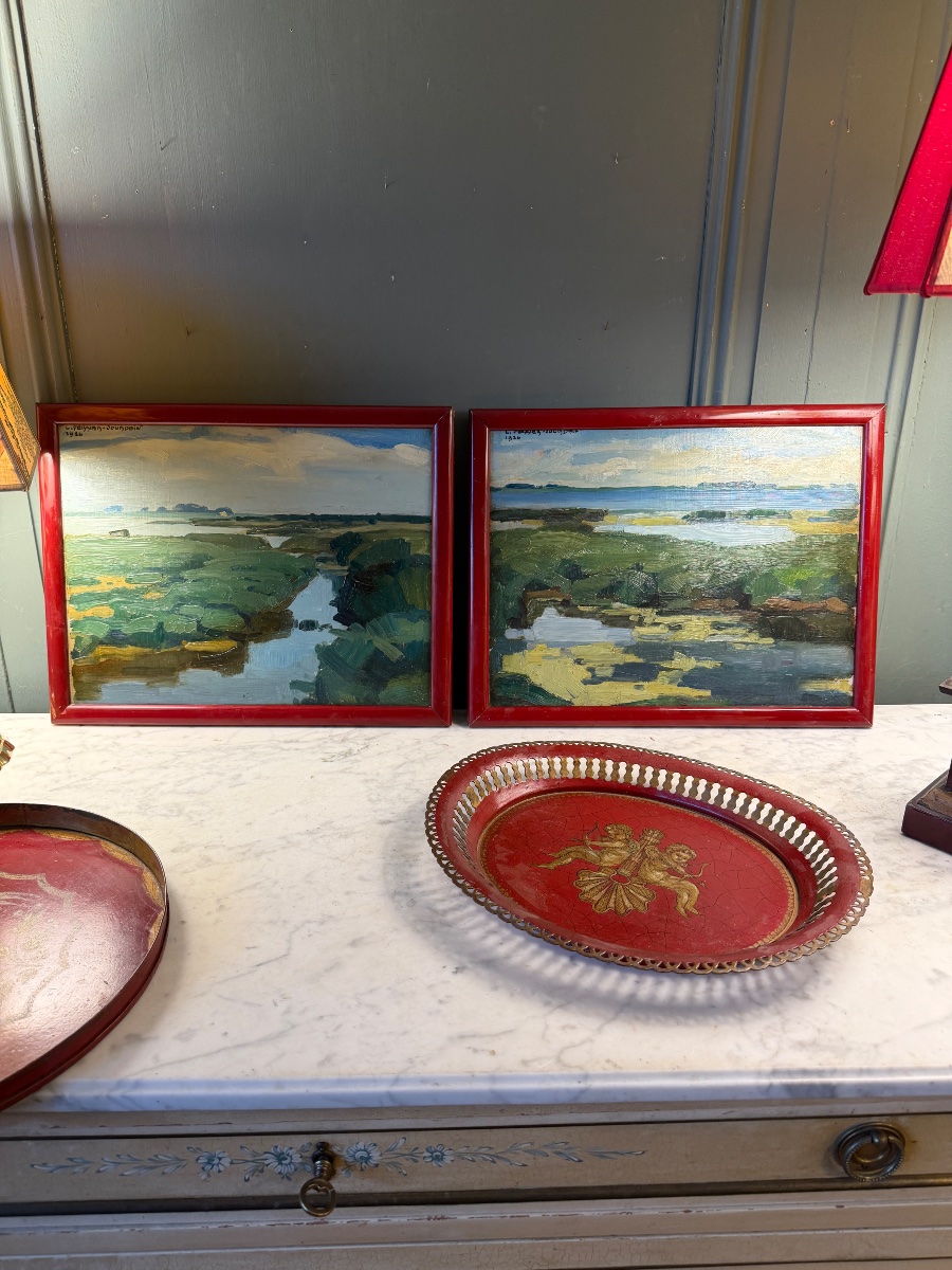 Pair Of Landscapes By Ferrier-jourdain, Dated 1926-photo-5