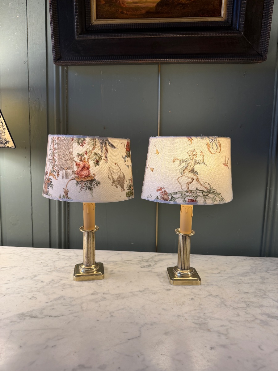 Pair Of Cordless Table Lamps, Height 32 Cm-photo-3