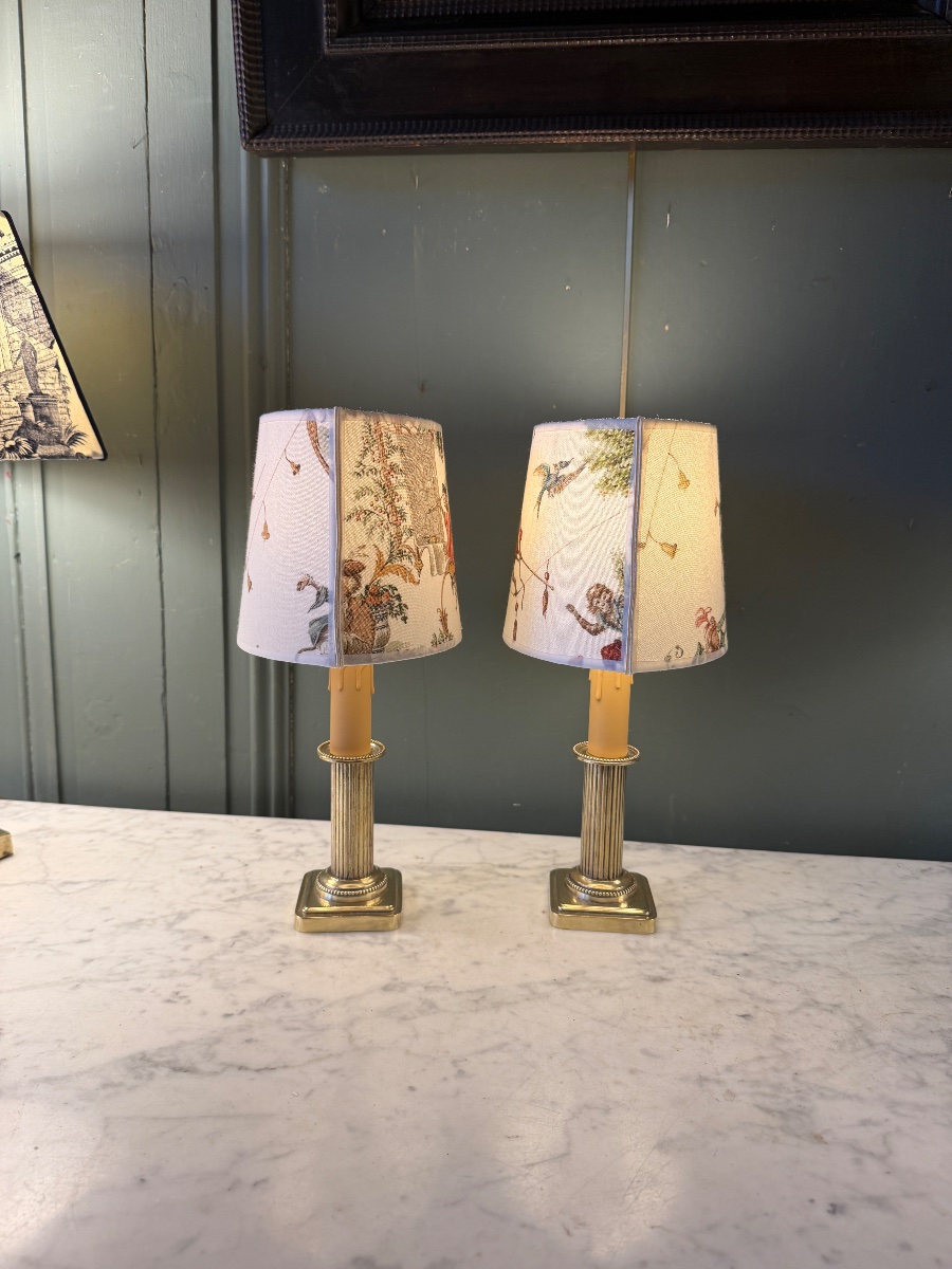 Pair Of Cordless Table Lamps, Height 32 Cm-photo-4