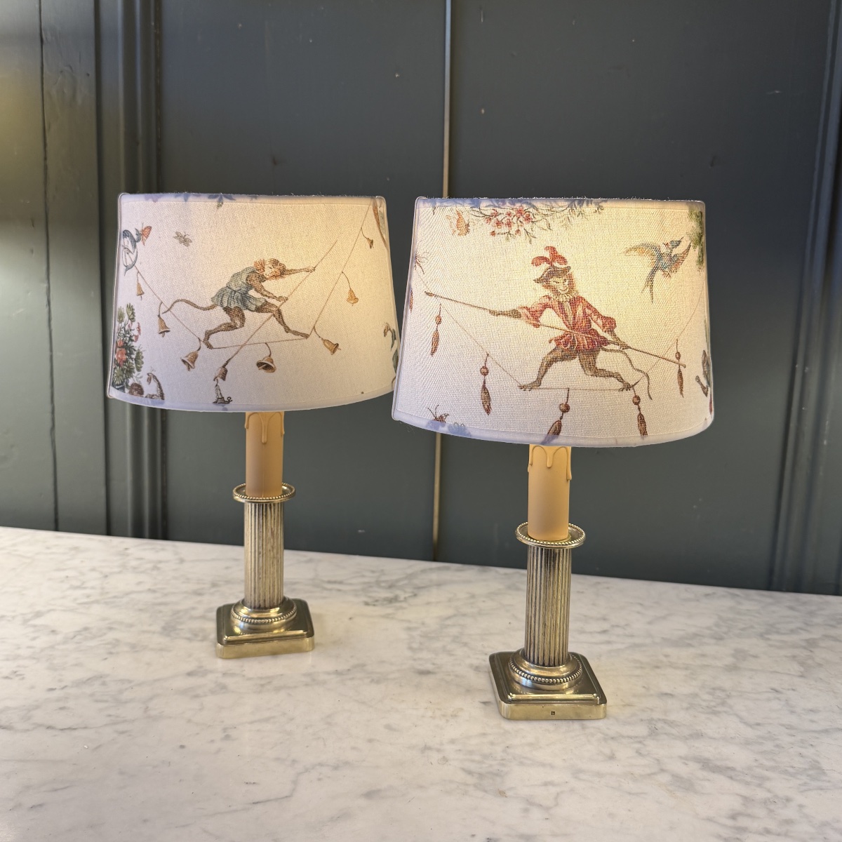 Pair Of Cordless Table Lamps, Height 32 Cm