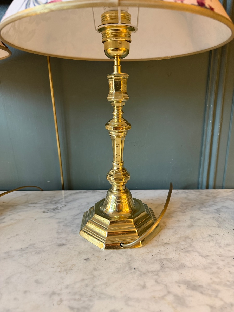 Paire de lampes en bronze, Hauteur 44 cm-photo-4