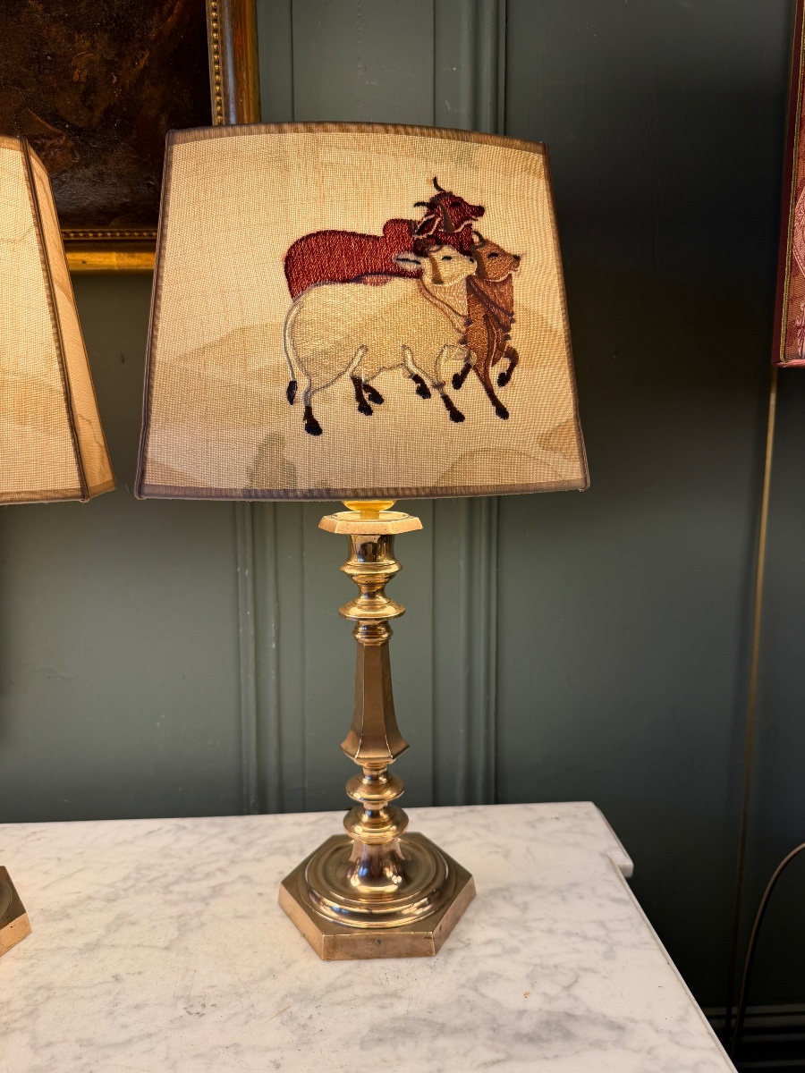 Paire de lampes en bronze, Hauteur 46 cm-photo-3