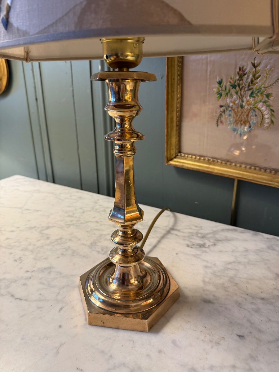 Paire de lampes en bronze, Hauteur 46 cm-photo-4