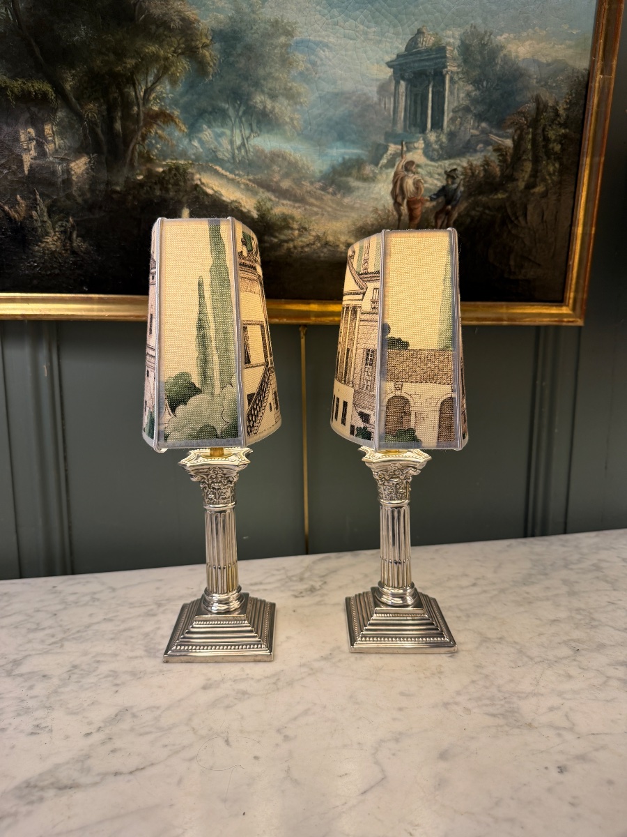 Pair Of Cordless Lamps, Height 33 Cm-photo-2
