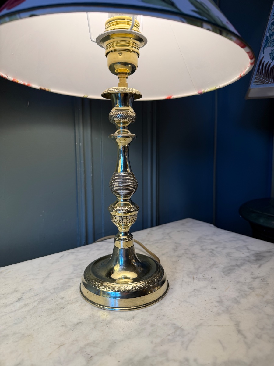 Pair Of Bronze Lamps, Height 41.5 Cm-photo-2