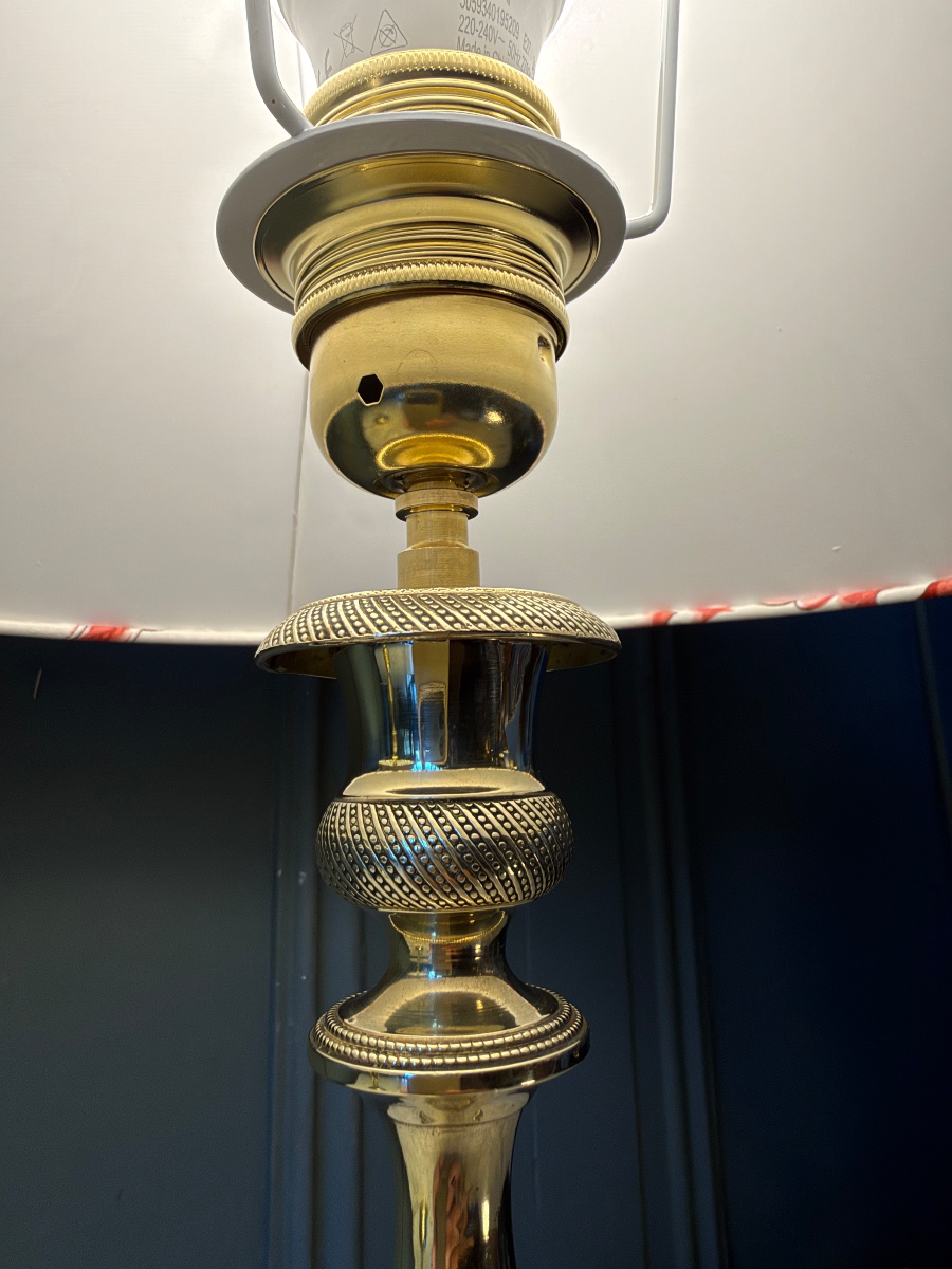 Pair Of Bronze Lamps, Height 41.5 Cm-photo-4