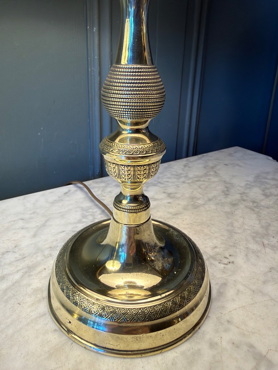 Pair Of Bronze Lamps, Height 41.5 Cm-photo-5