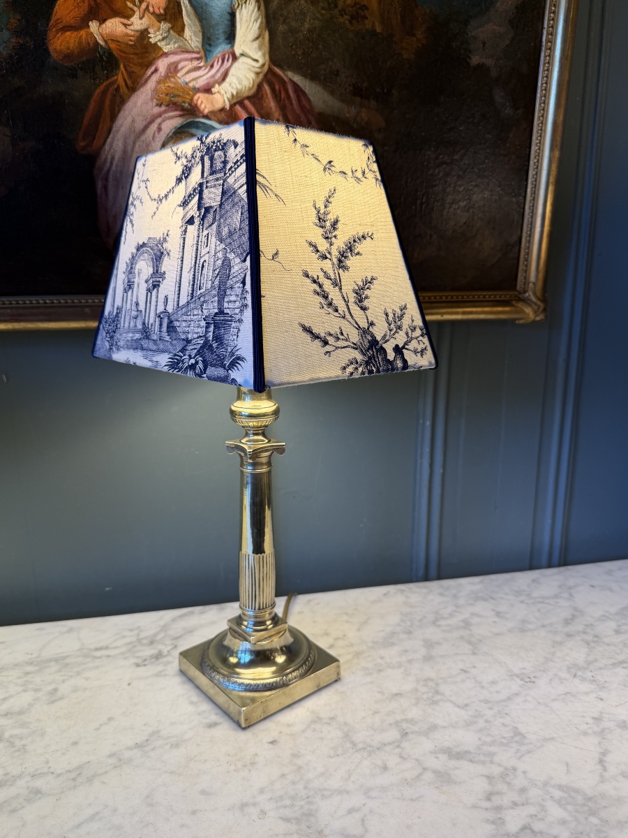Empire-style Bronze Lamp, Height 45 Cm-photo-2