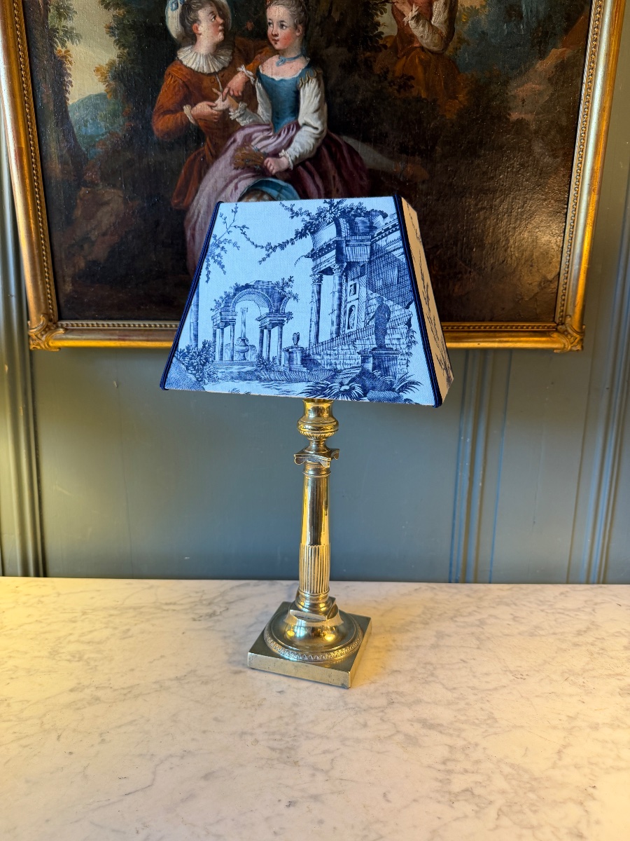 Empire-style Bronze Lamp, Height 45 Cm-photo-1