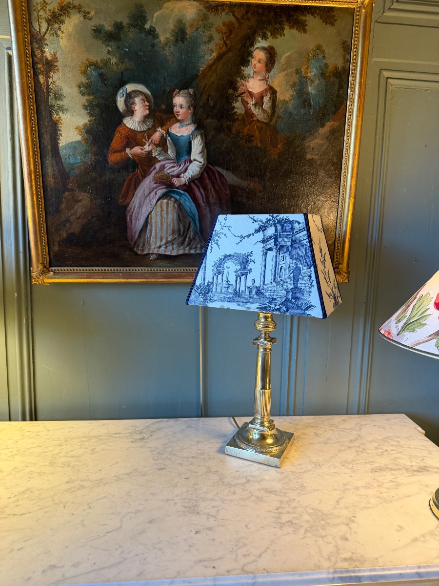 Empire-style Bronze Lamp, Height 45 Cm-photo-2