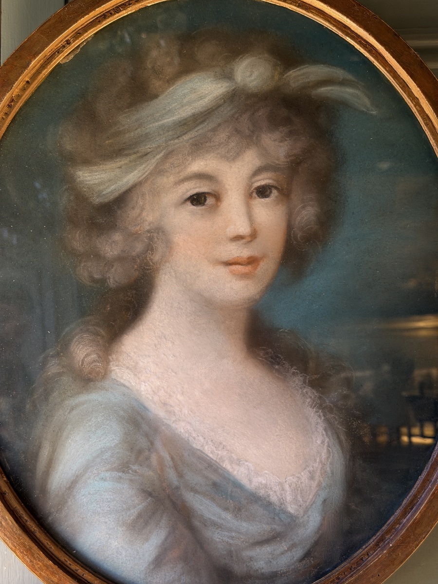 Portrait d'une jeune femme, pastel fin XVIIIème, n°2-photo-2