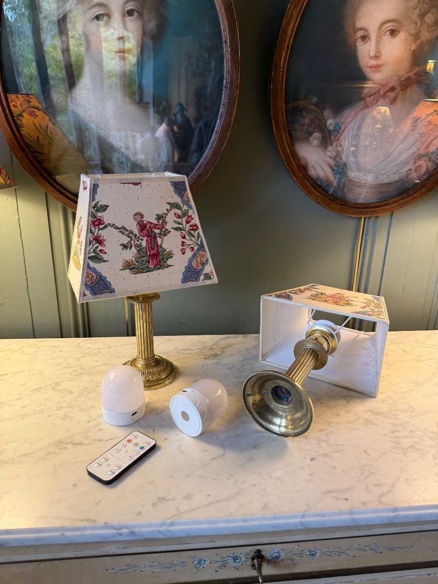 Pair Of Cordless Lamps, Height 32.5 Cm-photo-4
