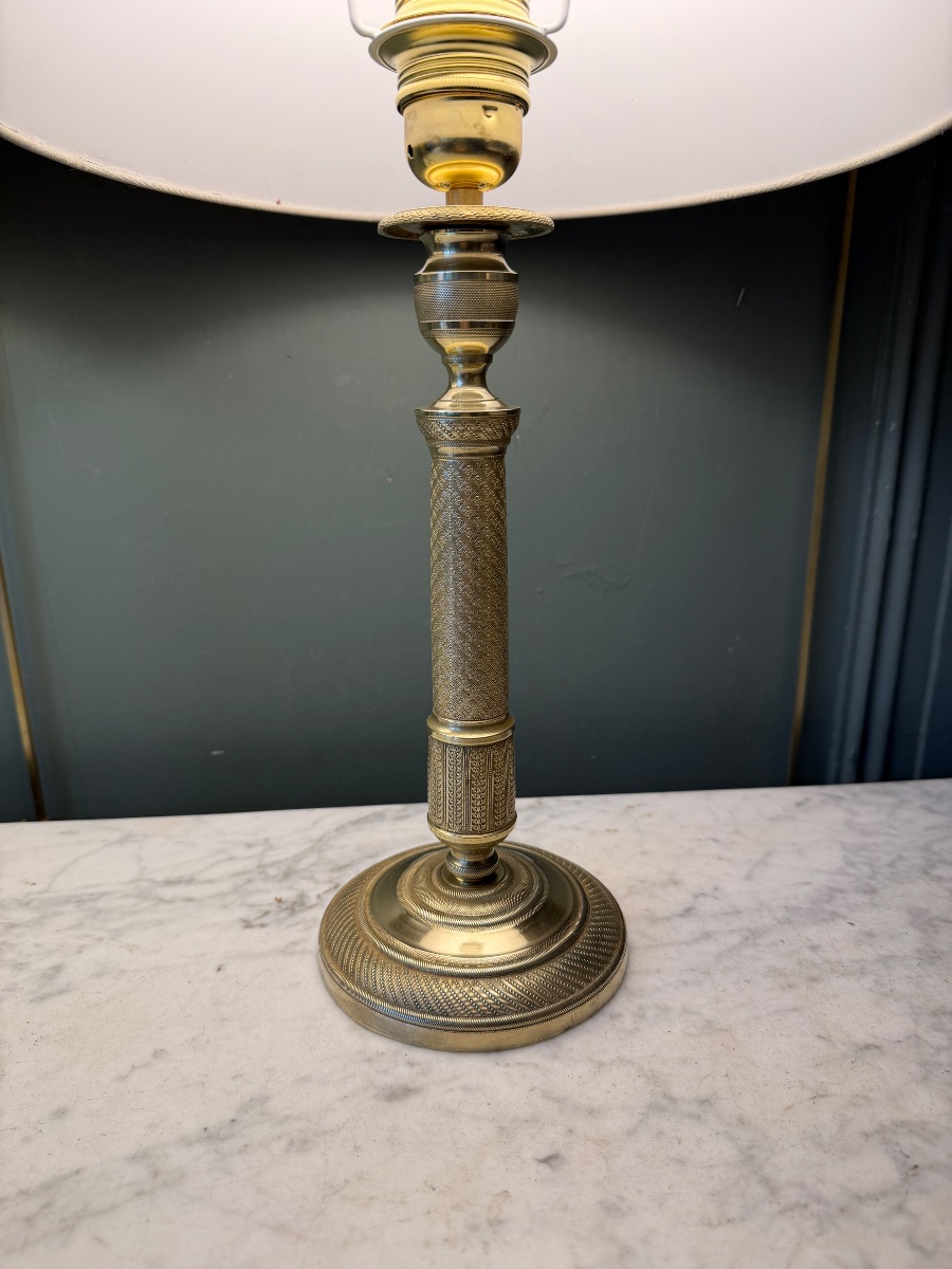Paire de lampes en bronze ciselé, Hauteur 45 cm-photo-3